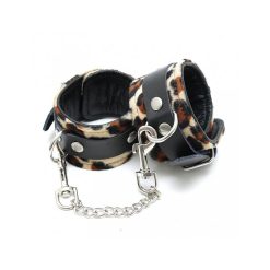 Menottes Cuir Imprimé Léopard Bondage