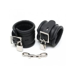 Menottes Cuir Noir Confortables pour Jeu BDSM
