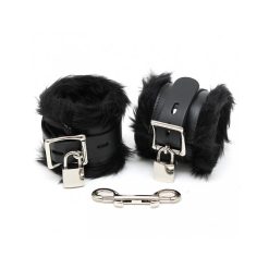 Menottes de Retenue en Fourrure avec Cadenas
